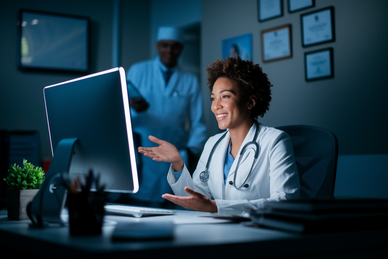 bureau-personne-appel-video-medecin