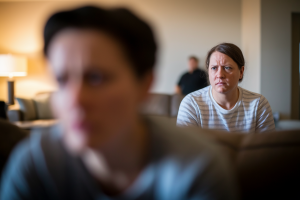 personne-assise-tendue-observateur-salon