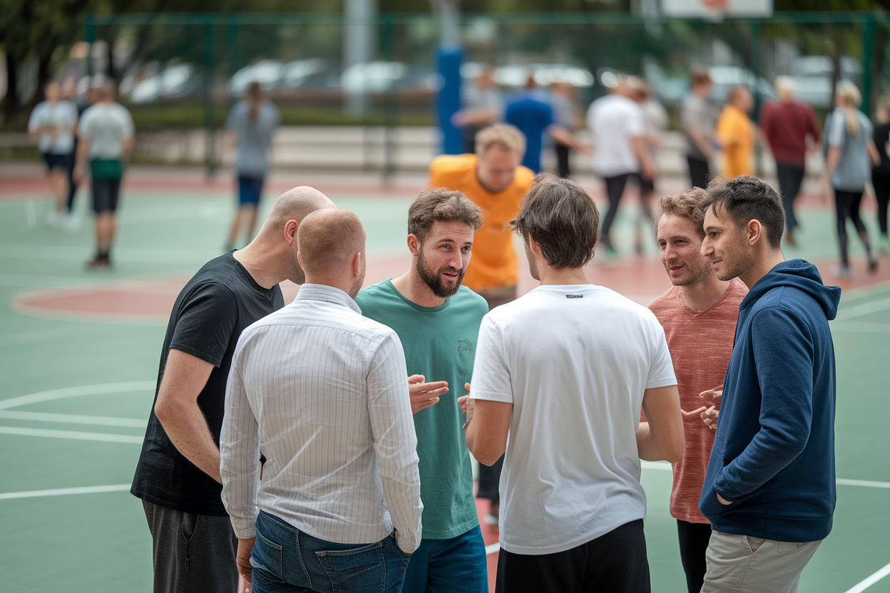 groupe-basketball-terrain-discussion