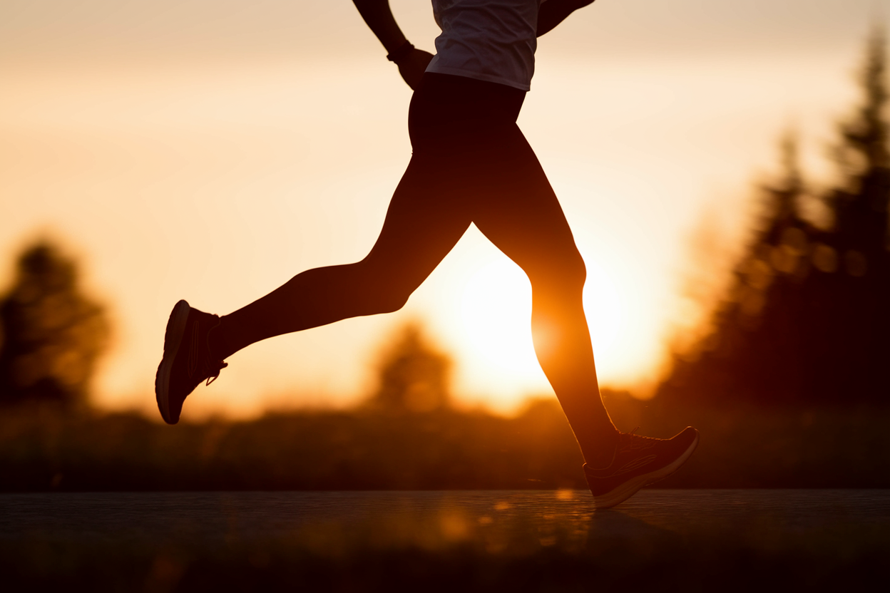 silhouette-coureur-coucher-soleil-sentier