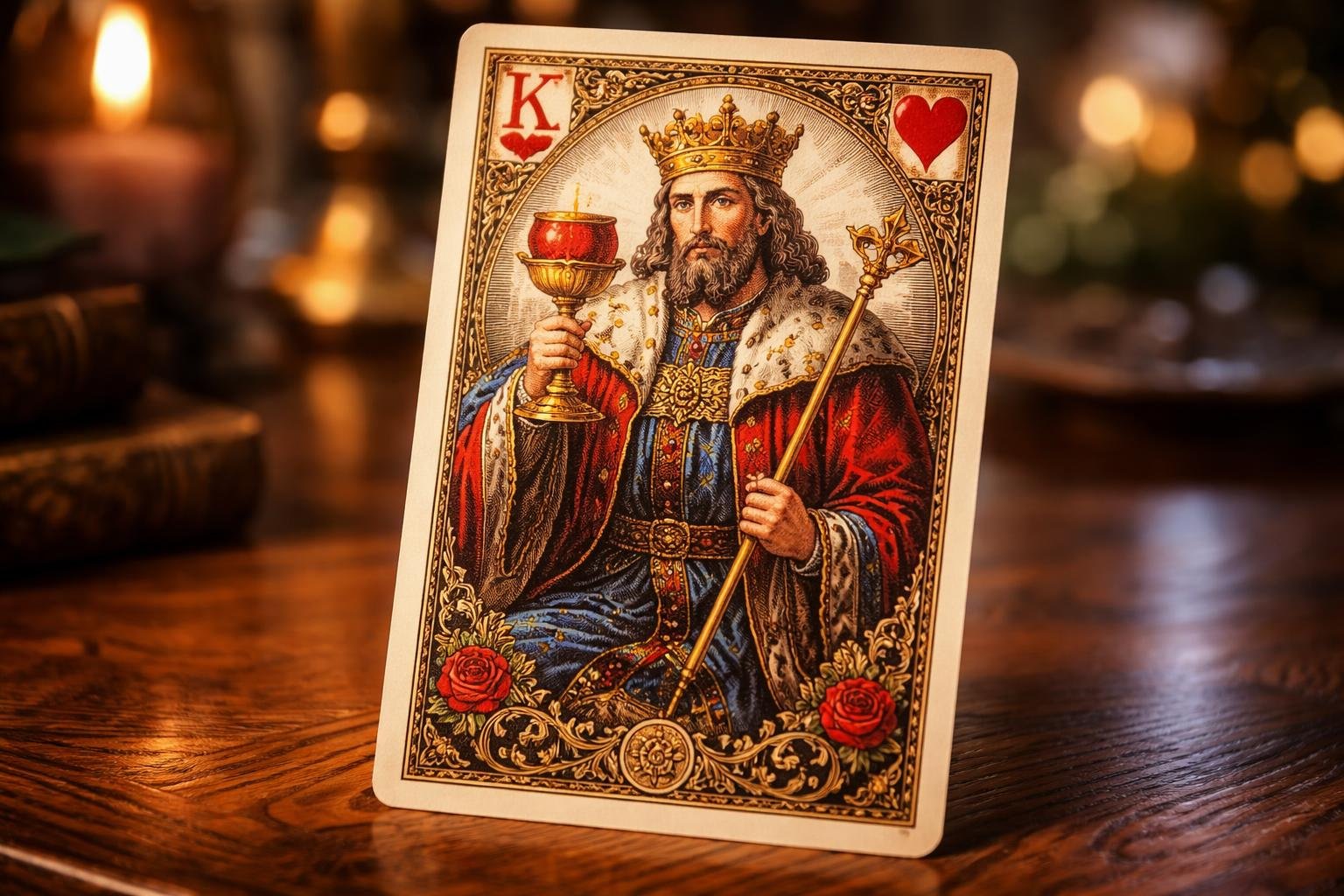 carte-tarot-roi-coeur-bois