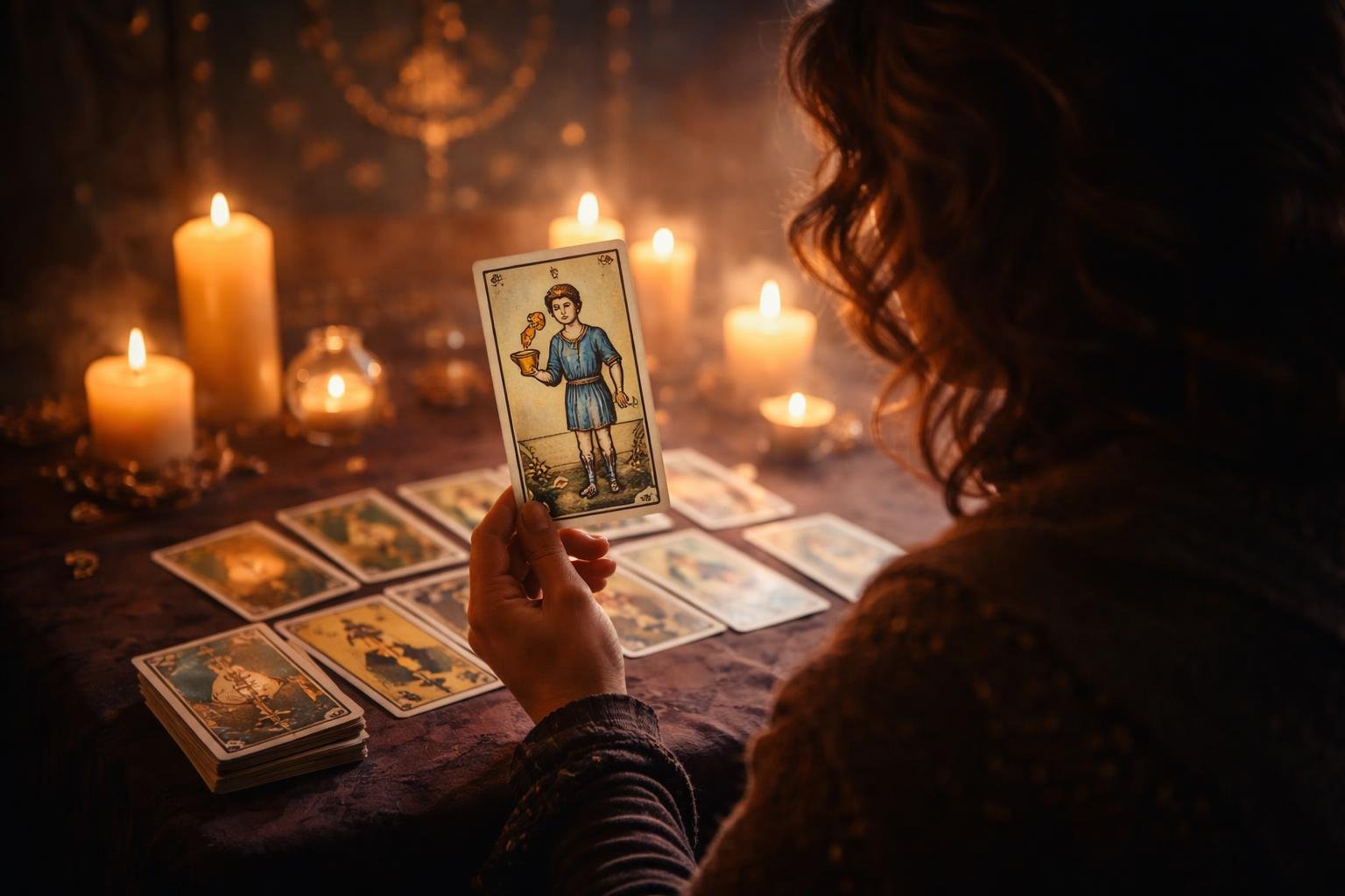 personne-carte-tarot-bougies-ambiance-esoterique