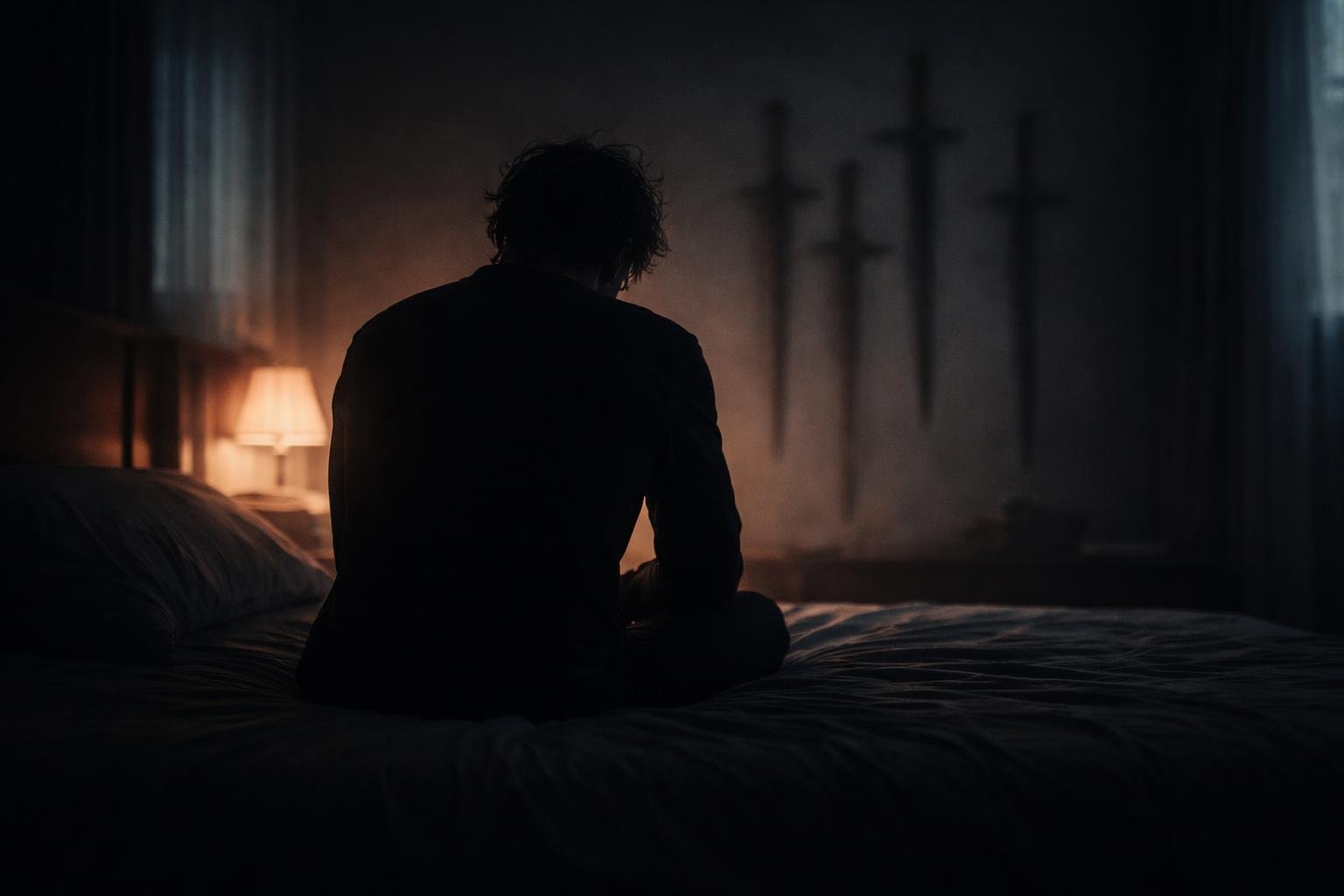 silhouette-dos-lit-chambre-sombre-epees