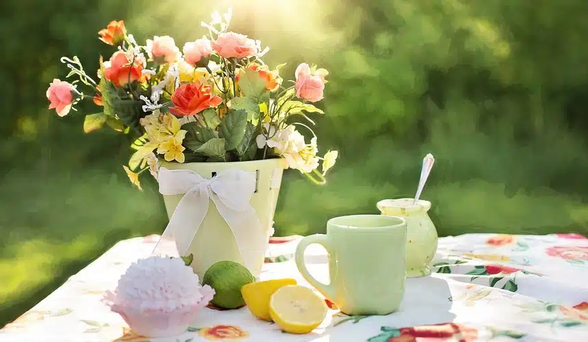 tisane avec citron collation pour le bien-être